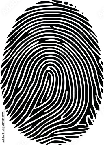 Digital fingerprint, finger print fingerprint lock secure security logo vector icon illustration