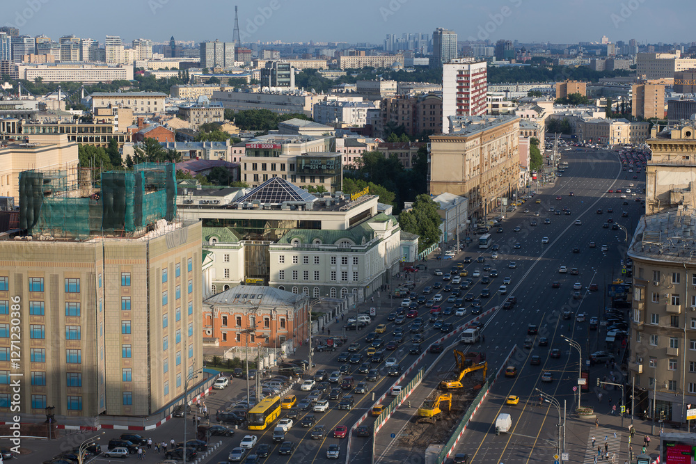 Fototapeta premium aerial view of Moscow