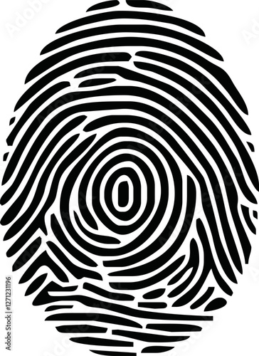 Digital fingerprint, finger print fingerprint lock secure security logo vector icon illustration