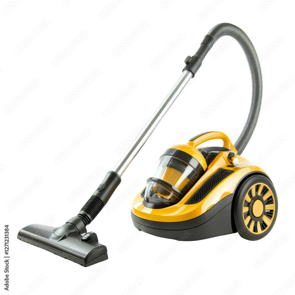 Compact vacuum cleaner with yellow design, featuring transparent dust container and flexible hose for easy maneuverability. Ideal for home cleaning tasks Compact vacuum cleaner with yellow design, featuring transparent dust container and flexible hose for easy maneuverability. Ideal for home cleaning tasks