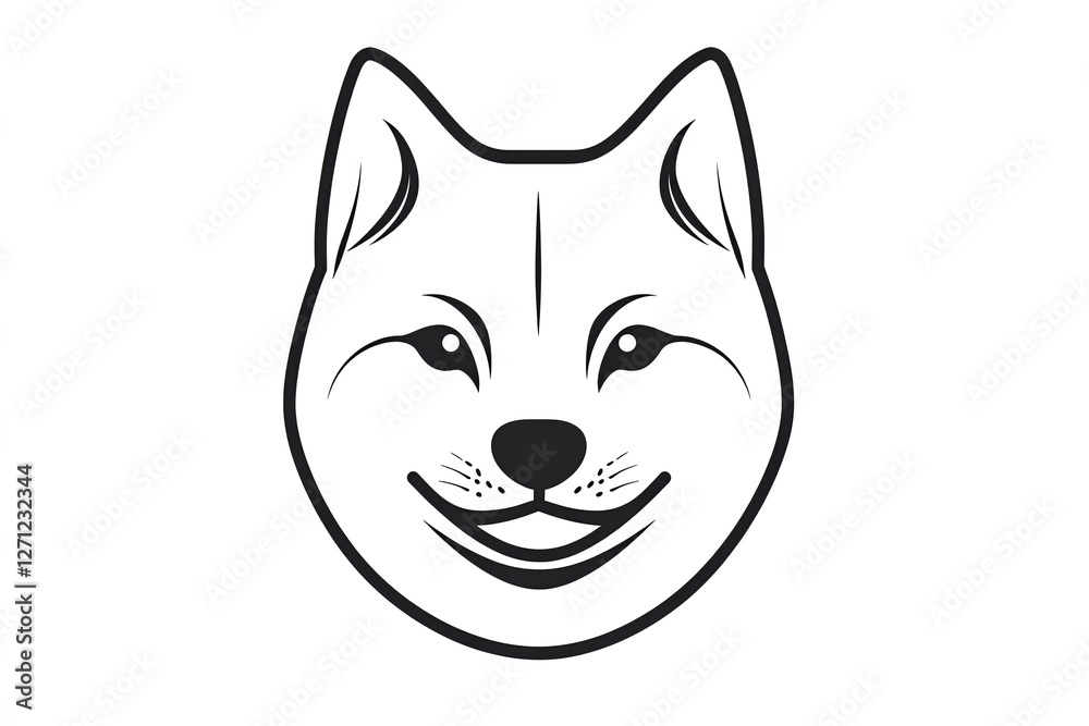 Shiba inu dog, puppy face cute funny cartoon character illustration. Shiba inu dog, puppy face cute funny cartoon character illustration.