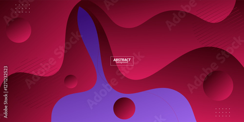 Pink and purple geometric business banner design. Creative banner design with wave and line shape as template. Simple design on horizontal banner. Vector Eps10