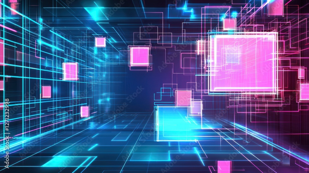 Exploring the Futuristic Neon Grid Design in Digital Art Exploring the Futuristic Neon Grid Design in Digital Art