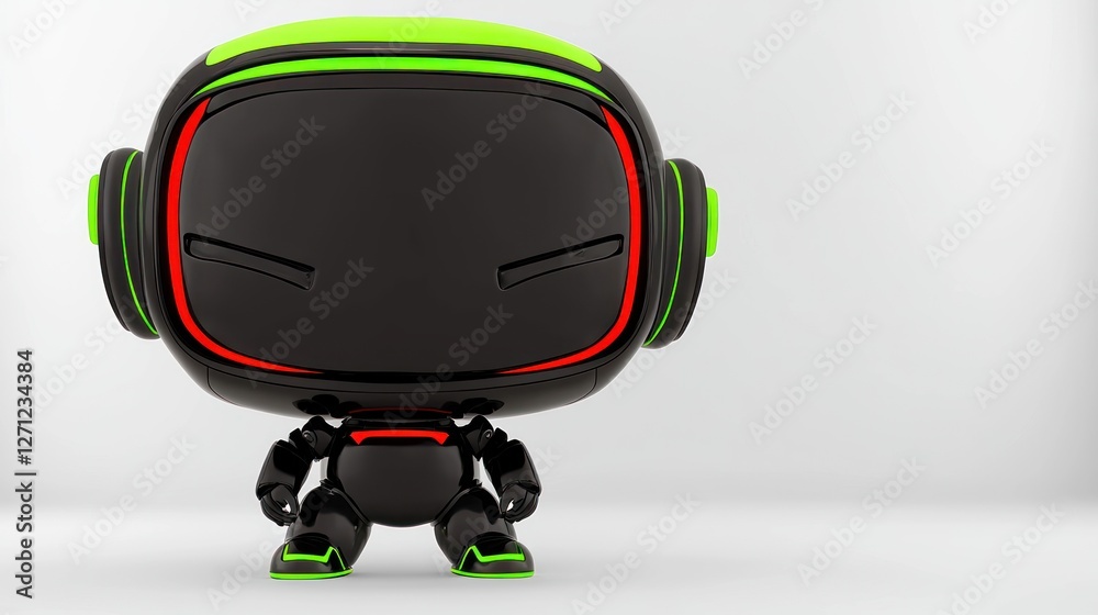 Futuristic Robot Character with Neon Accents Futuristic Robot Character with Neon Accents