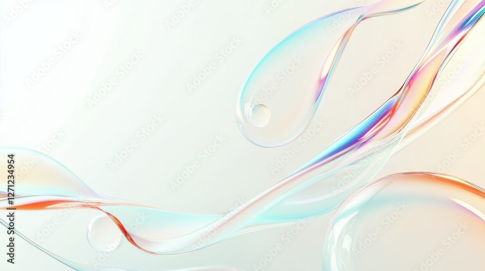 Naklejka premium Abstract fluid shapes with soft hues and gradients in minimal design theme