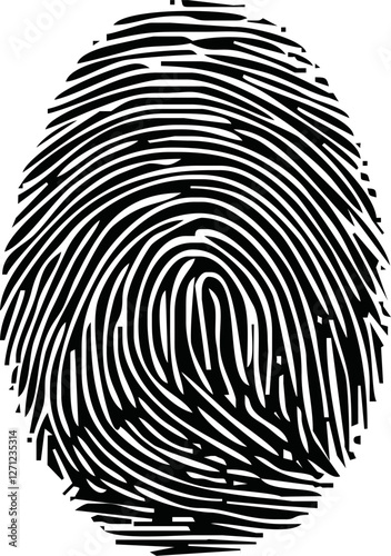 Digital fingerprint, finger print fingerprint lock secure security logo vector icon illustration
