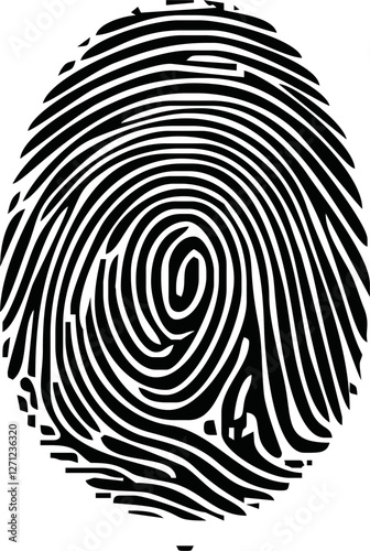 Digital fingerprint, finger print fingerprint lock secure security logo vector icon illustration