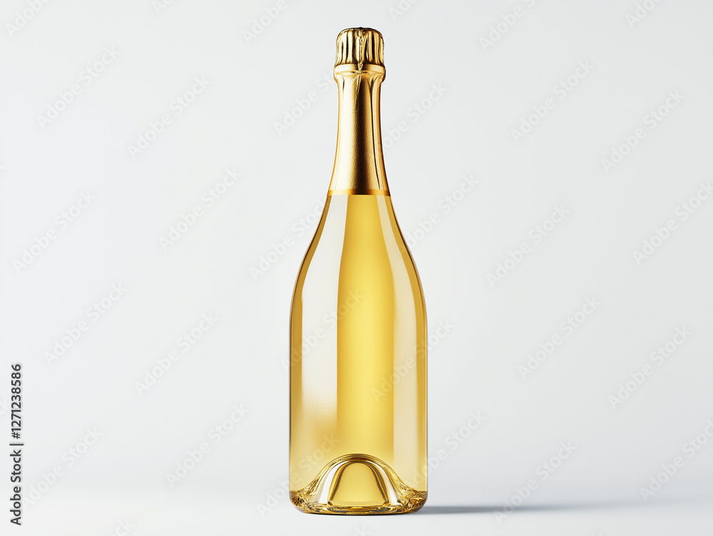 Fototapeta premium Luxurious Champagne Bottle in Elegant Design Premium Alcohol Packaging on white Background