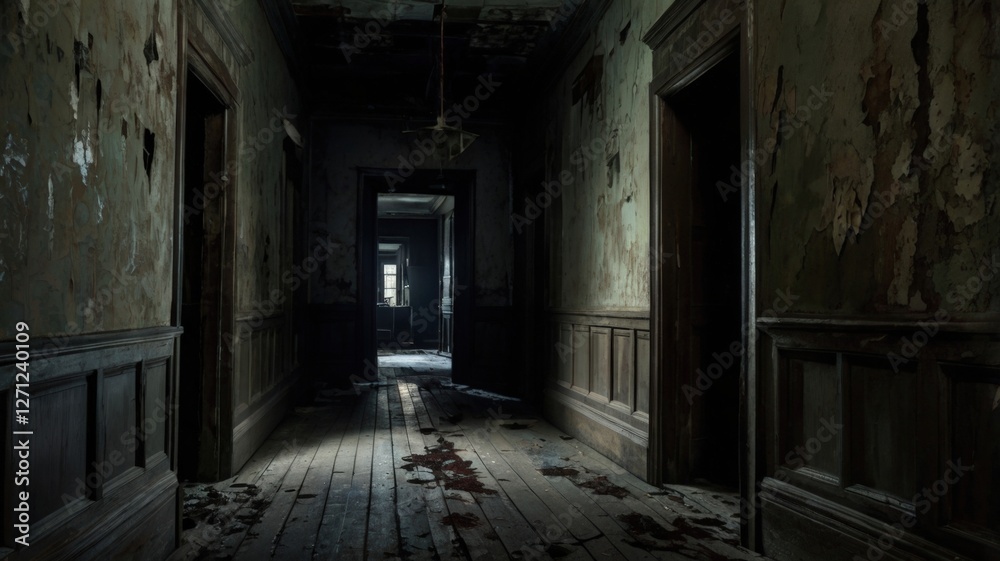 Hallway inside a haunted house backgrounds Hallway inside a haunted house backgrounds
