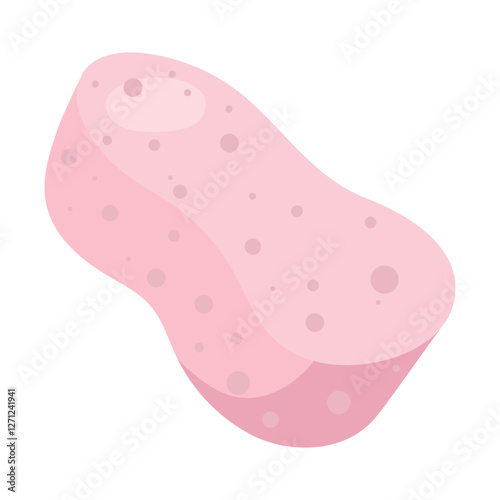Bath sponge icon. Soft, porous sponge for cleaning, exfoliating, and skincare in personal hygiene routine