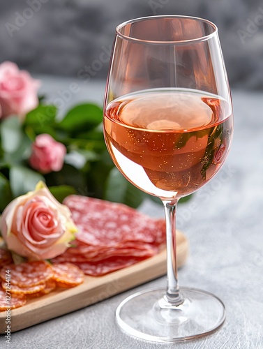 Romantic Ros? Wine with Cured Meats and Pink Roses: A Delightful Culinary and Floral Arrangement