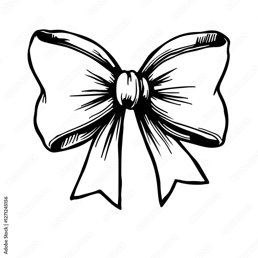 Fototapeta premium bow tie illustration, isolated on white