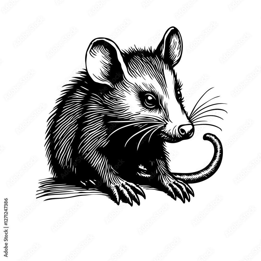 vector illustration of a black rat vector illustration of a black rat