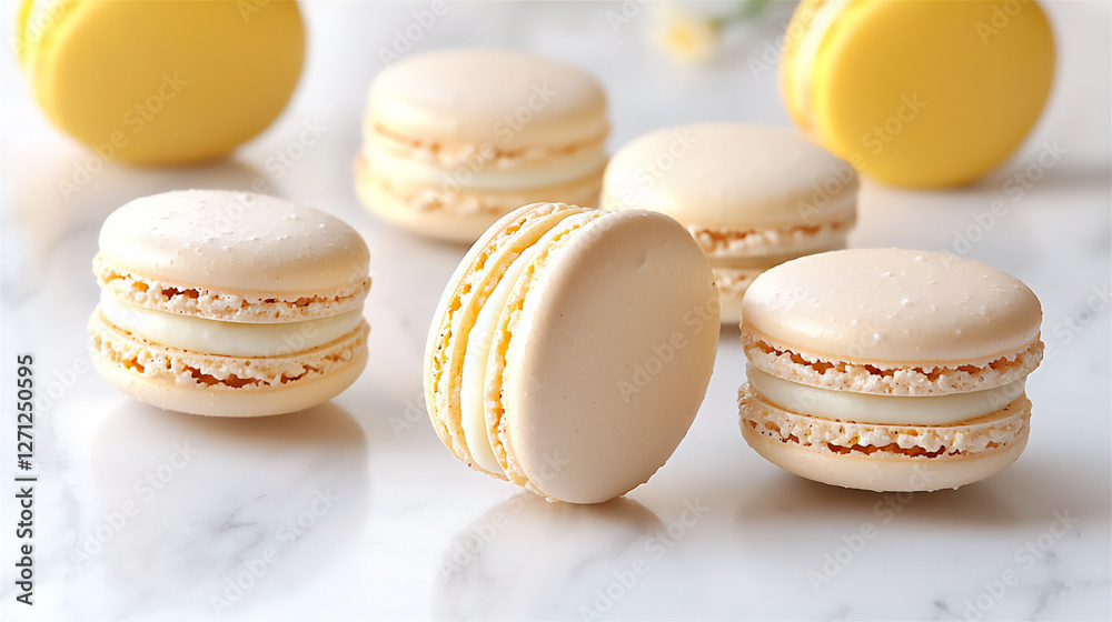 Fototapeta premium pastel white chocolate macarons