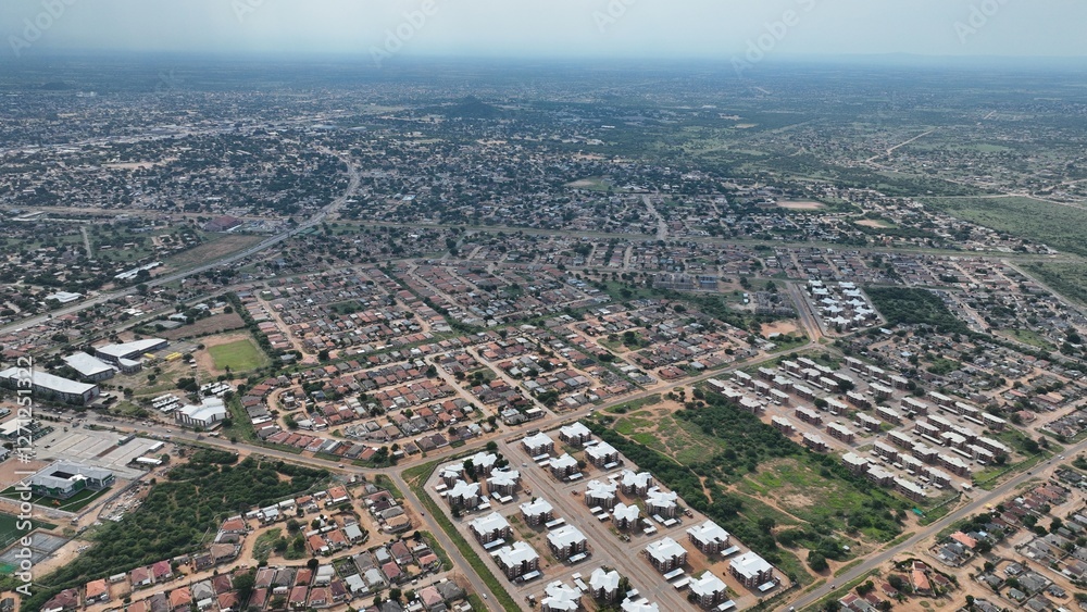 Gaborone residential houses and streets in Botswana, Africa Gaborone residential houses and streets in Botswana, Africa