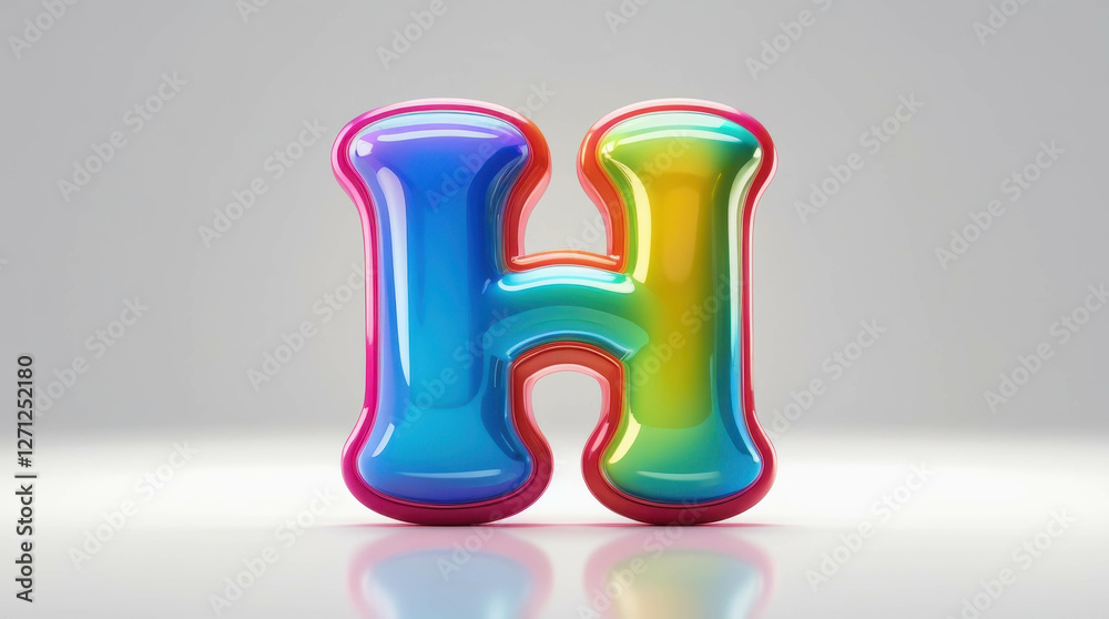 The bright three-dimensional letter The bright three-dimensional letter