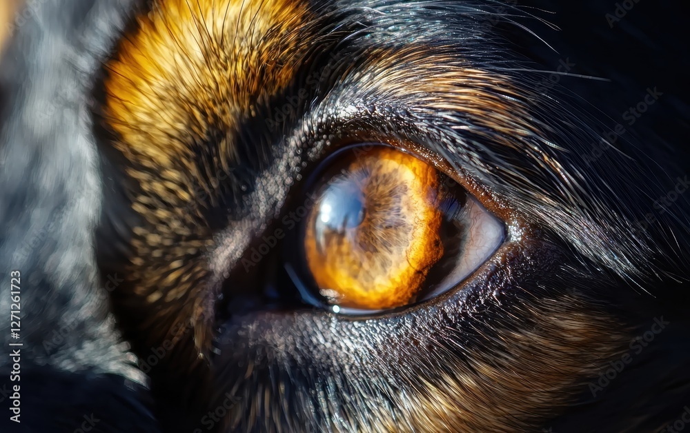 Sharp macro of a dogs eye with deep reflections Sharp macro of a dogs eye with deep reflections