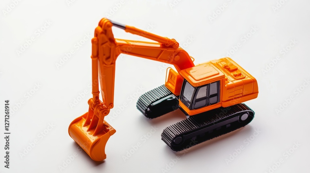 Toy Excavator on Bright Background: A Creative Mockup Design