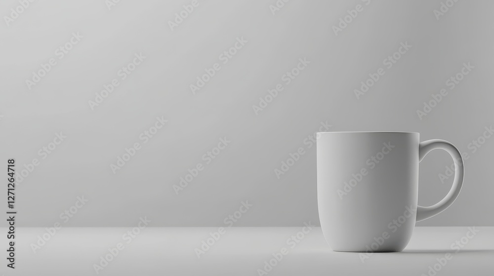 Obraz premium Clean white cup minimalist design