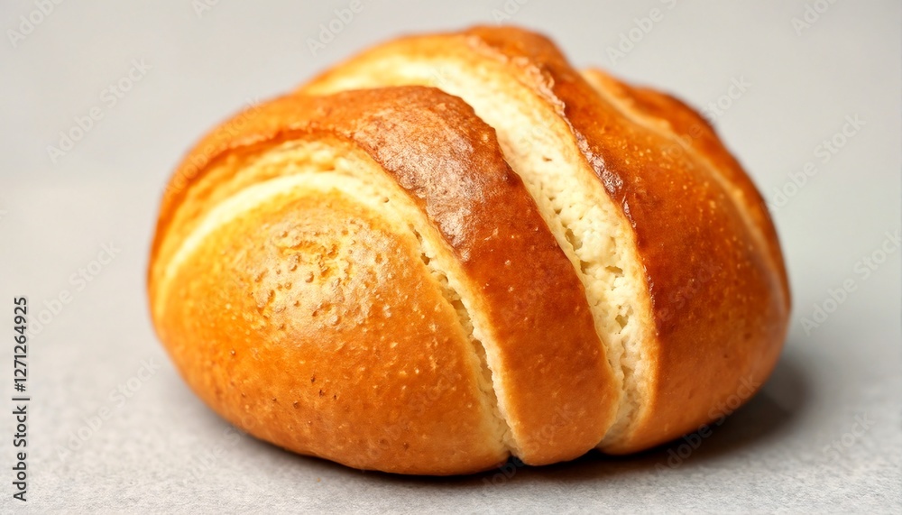 A close-up of an oblong golden brown pastry with a crumbly texture and a glossy sheen. A close-up of an oblong golden brown pastry with a crumbly texture and a glossy sheen.