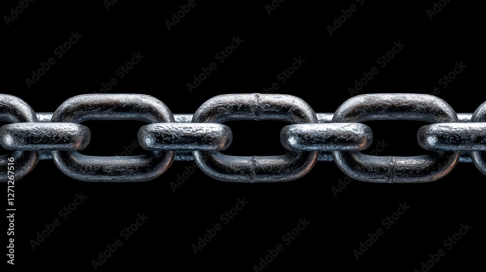 Obraz premium Metal chain links close up on black