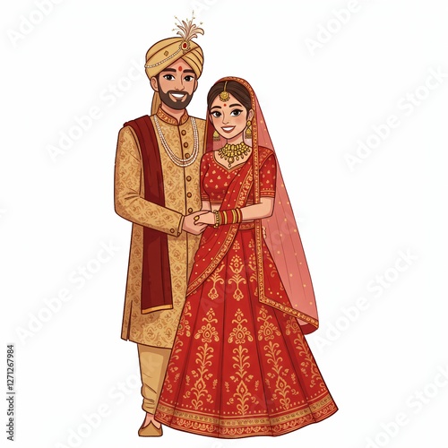 Traditional Indian Wedding Illustration