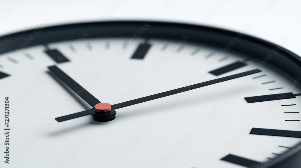Close Up of a Black and White Analog Clock Face Close Up of a Black and White Analog Clock Face