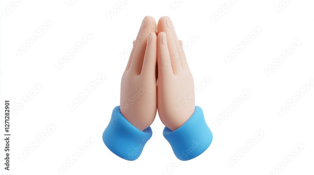 3D Illustration of Praying Hands 3D Illustration of Praying Hands