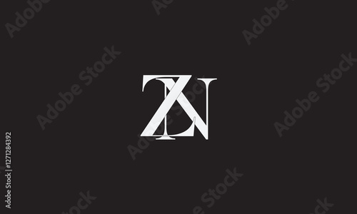 ZN, NZ , Z , N , Abstract Letters Logo Monogram	