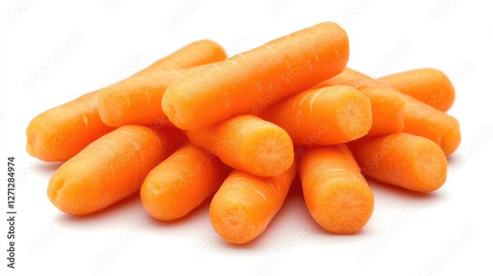 Baby carrots arranged in a diagonal line, leaving plenty of white space around them for text. Baby carrots arranged in a diagonal line, leaving plenty of white space around them for text.