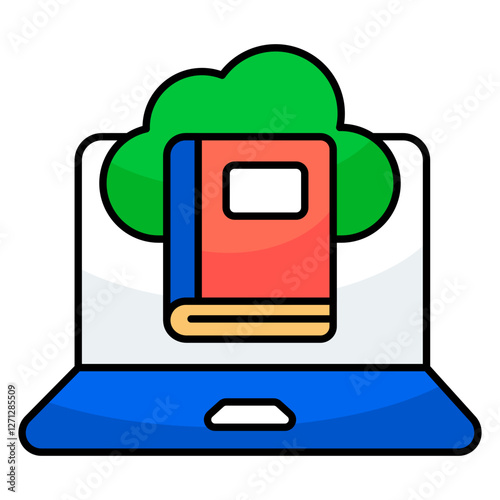 Premium design icon of cloud library