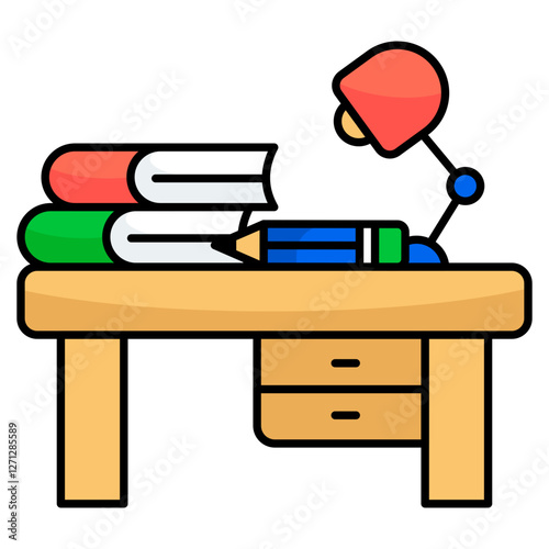 An icon design of study table