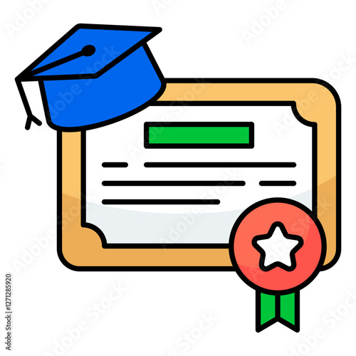 A trendy design icon of certificate