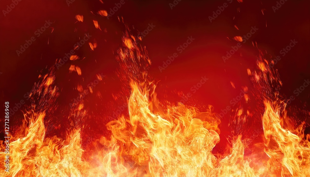 Fire in the dark background Fire in the dark background