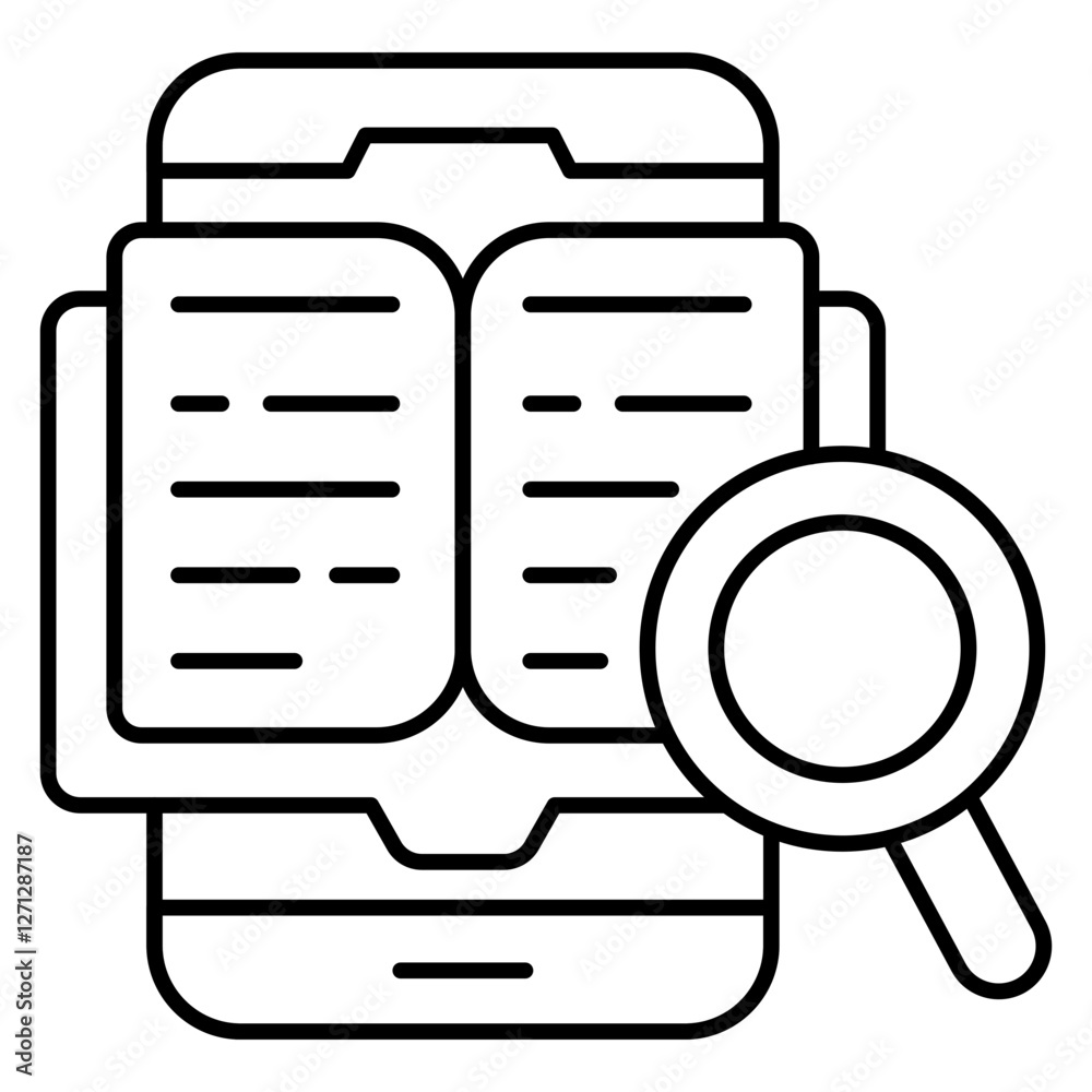 An icon design of mobile book search An icon design of mobile book search