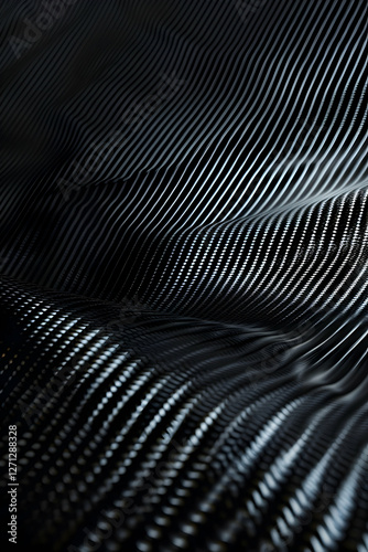 Wallpaper Mural Abstract close-up of flowing black and silver wavy lines creating a dynamic texture Torontodigital.ca