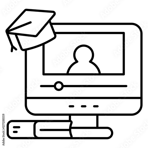 A beautiful design icon of online lecture