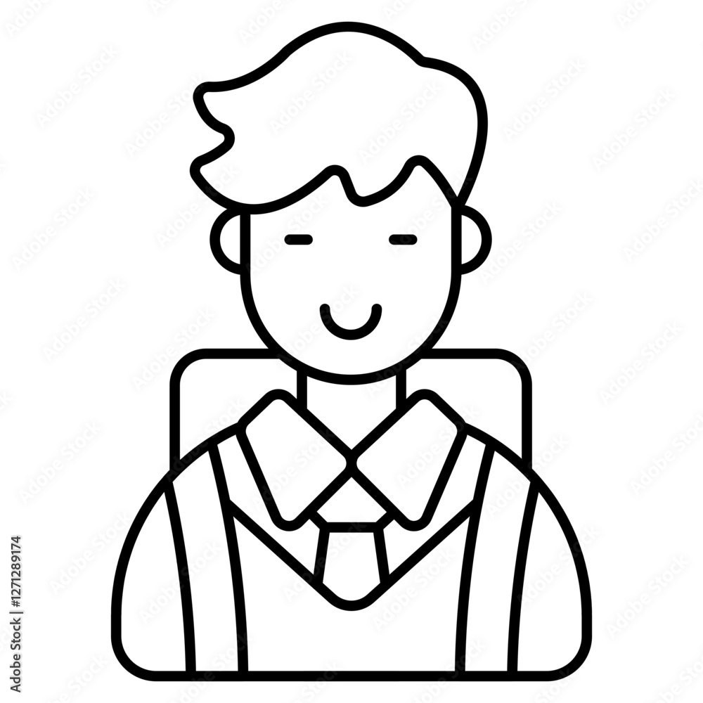 A colored design icon of student A colored design icon of student