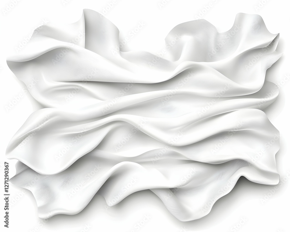 Obraz premium White fabric folds, elegant drape, studio shot, clean background, textile design