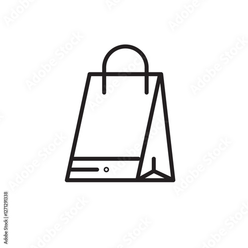 Shopping bag outline icon. linear style sign for mobile concept and web design. Paper bag simple line vector icon. Symbol, logo illustration.