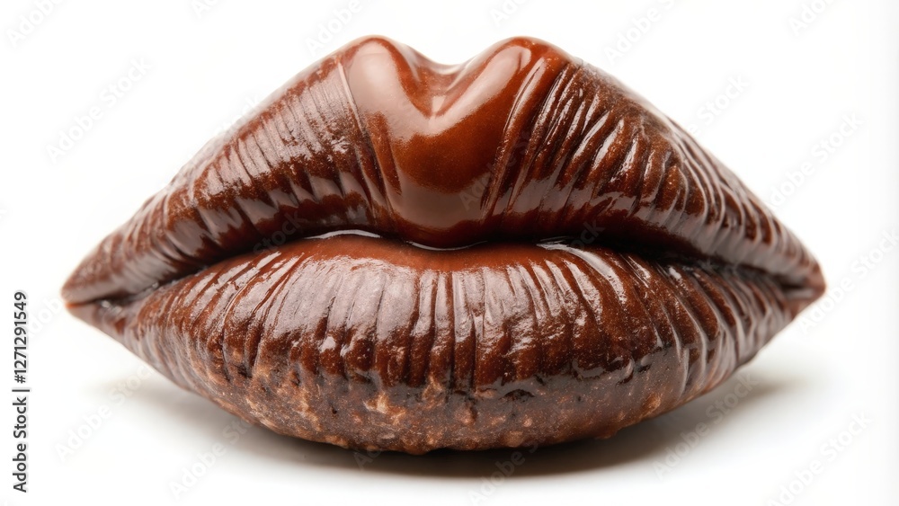 Chocolate Lips on White Background Chocolate Lips on White Background