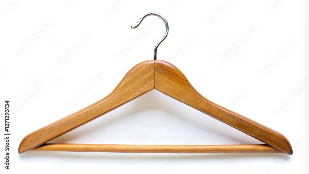 Wooden Clothes Hanger on White Background Wooden Clothes Hanger on White Background