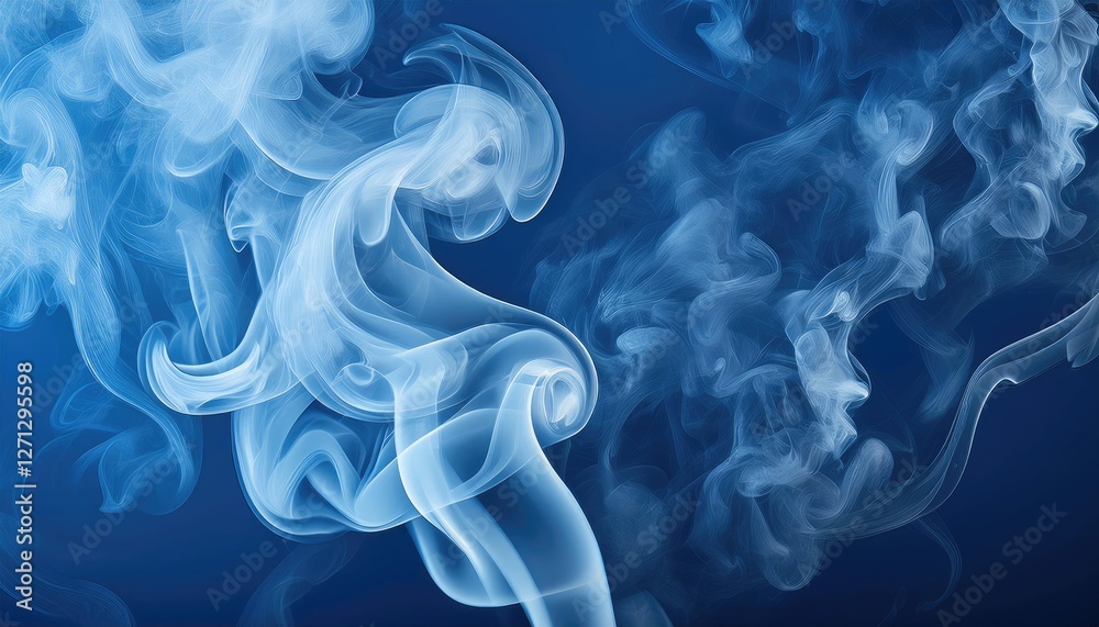 Obraz premium Smoke on blue background