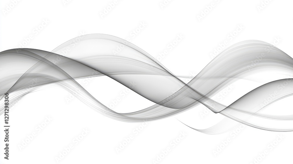 Fototapeta premium Gray smoke swirling and spreading, creating a misty atmosphere with negative space for text or graphics.
