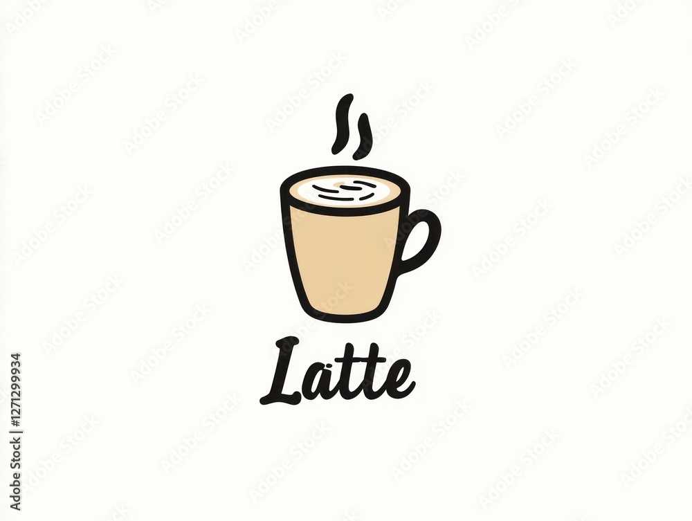 drawn line doodle style cafe illustrations, black line icons, cafe logos, take out cup and various coffee sorts, Latte line icon drawn line doodle style cafe illustrations, black line icons, cafe logos, take out cup and various coffee sorts, Latte line icon