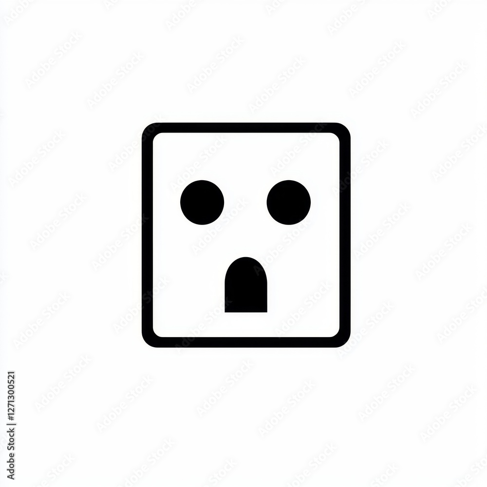 Minimalist Square Electrical Outlet Design Simple Power Socket Icon Black and White Graphic Minimalist Square Electrical Outlet Design Simple Power Socket Icon Black and White Graphic