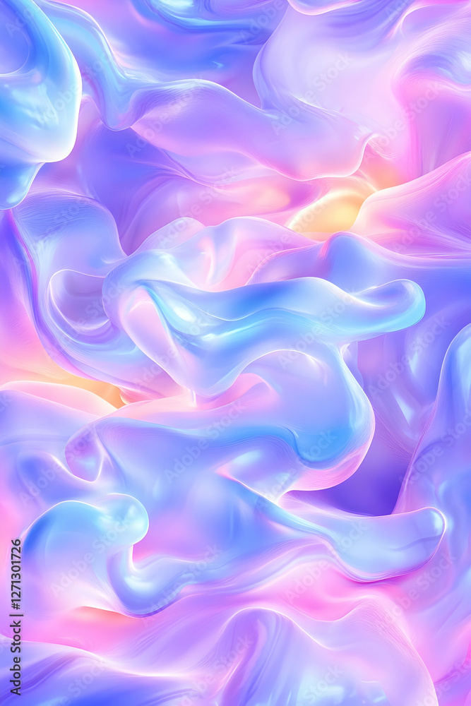Obraz premium Abstract pastel swirls, fluid motion, vibrant colors, digital art, background