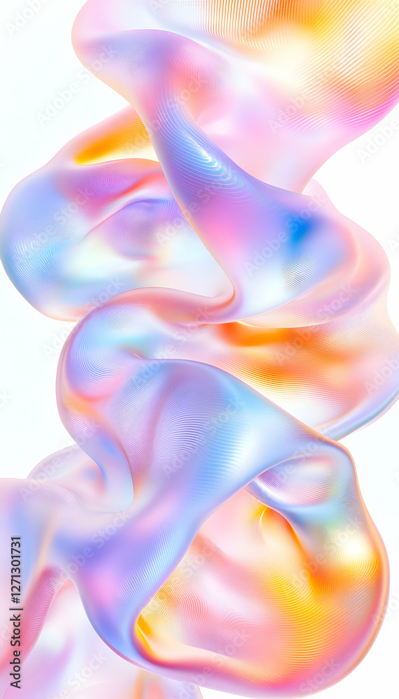 Abstract pastel swirl, fluid design, white background, digital art, website banner Abstract pastel swirl, fluid design, white background, digital art, website banner