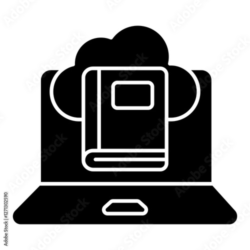 Premium design icon of cloud library