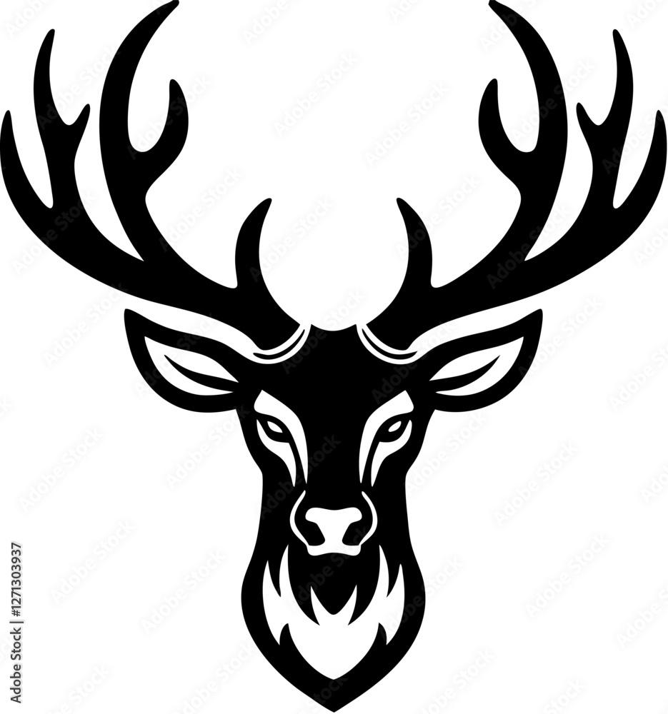 Naklejka premium deer head silhouette